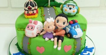 เค้กการ์ตูนสีสันสดใส สไตล์ครอบครัวที่อบอุ่นและน่าประทับใจ