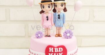 รับทำเค้กวันเกิดแบบ3มิติ สวยเซอร์ไพรส์คู่พี่น้องได้อย่างประทับใจ