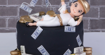 เค้กดึงเงิน เค้กวันเกิด เค้กเงิน เค้กเซอร์ไพร์ส